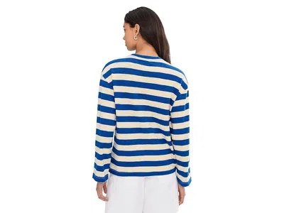 Faherty Sunwashed Slub Long Sleeve Retro T-shirts In Blue