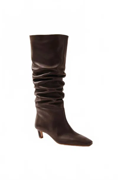Alohas 50mm Kalila Gathered Leather Tall Boots In Brown