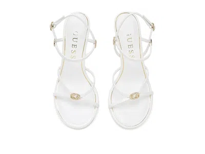 Guess Devve Slingback Wedge Sandal In White