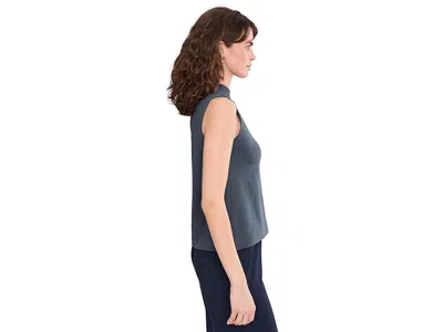 Pact Airplane Mock Neck Shell In Blue