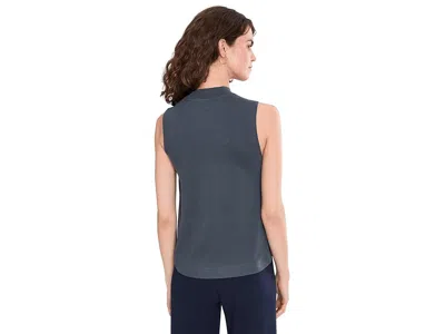 Pact Airplane Mock Neck Shell In Blue