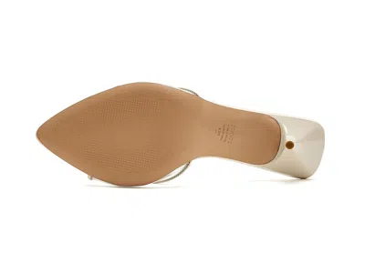 Schutz 75mm Elodie Vinyl Metallic Leather Mules In Silver