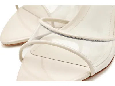 Schutz 75mm Elodie Vinyl Metallic Leather Mules In Silver