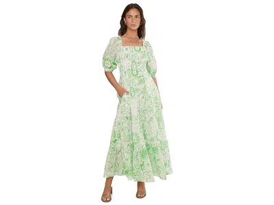 Lilly Pulitzer Hadly Short Sleeve Smocked Maxi Dress In Burgundy