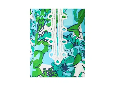 Lilly Pulitzer Shealyn 3/4 Sleeve Stretch Cotton Dress In Blue