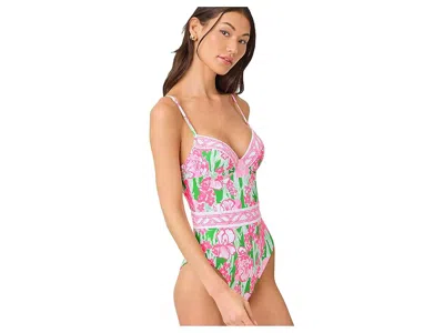 Lilly Pulitzer Palma One Piece Swimsuit In Putting Green Hannah Golf In Multi