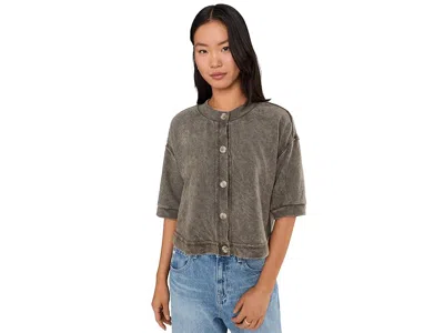 Michael Stars Marlow Wide Sleeve Cardigan Sweater In Green