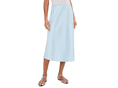 Vince Side Slit Matte Satin Slip Skirt In Blue