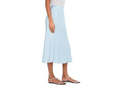 Vince Side Slit Matte Satin Slip Skirt In Blue