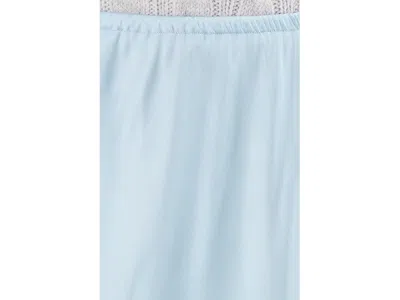 Vince Side Slit Matte Satin Slip Skirt In Blue