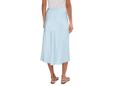 Vince Side Slit Matte Satin Slip Skirt In Blue