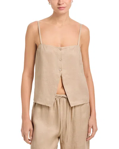 Frame The Linen Button Cami In Neutral