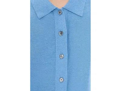 Michael Stars Sparrow Button-up Collared Top In Blue
