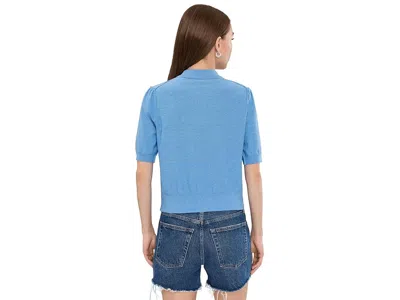 Michael Stars Sparrow Button-up Collared Top In Blue