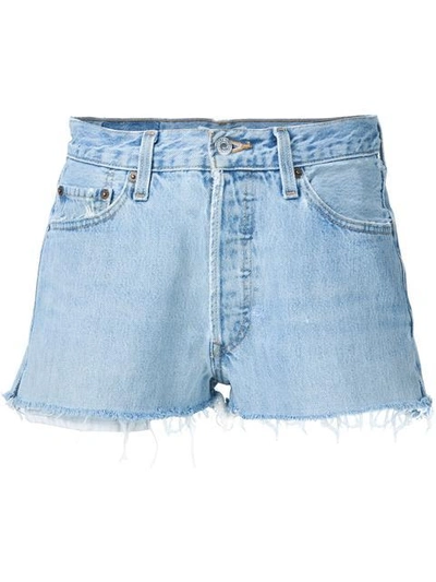 Shop Re/done Mid-rise Denim Shorts - Blue