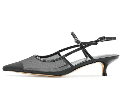 Marc Fisher Ltd Ceddy Slingback Pointed Toe Kitten Heel Pump In Black