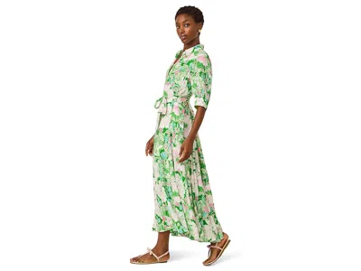 Lilly Pulitzer Larkyn Shirt Dress In Putting Green Poppyland In Animal Print