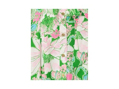 Lilly Pulitzer Larkyn Shirt Dress In Putting Green Poppyland In Animal Print