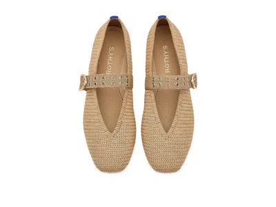 Rothys Women's Max Buckle Knit Mesh Mary Jane Flats In Nude