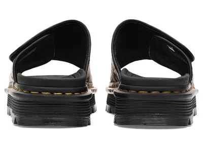 Dr. Martens Zebzag Dalmatian Hair On Leather Platform Slides In Multi