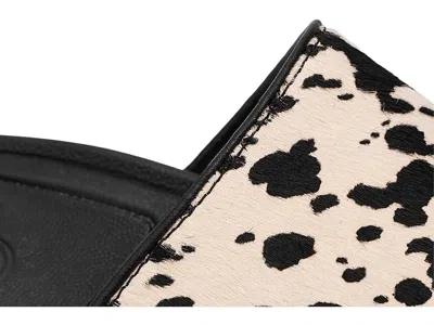 Dr. Martens Zebzag Dalmatian Hair On Leather Platform Slides In Multi