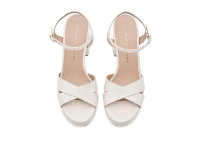 Stuart Weitzman Dayna Ankle Strap Platform Sandal In White