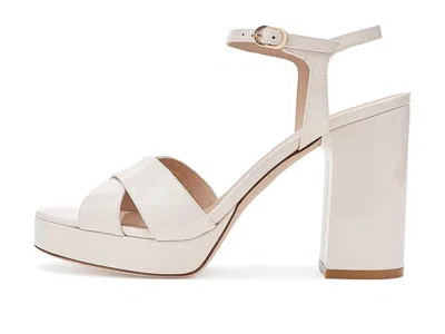 Stuart Weitzman Dayna Ankle Strap Platform Sandal In White
