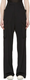 RICK OWENS Black Tailored Cargo Trousers