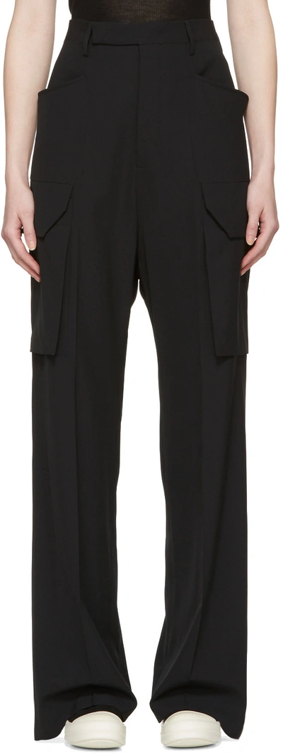 Rick Owens Black Tailored Cargo Trousers