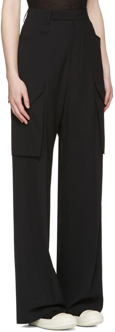 Shop Rick Owens Black Tailored Cargo Trousers