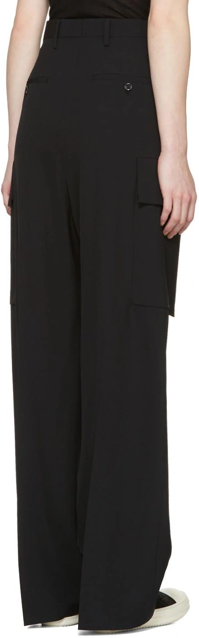 Shop Rick Owens Black Tailored Cargo Trousers