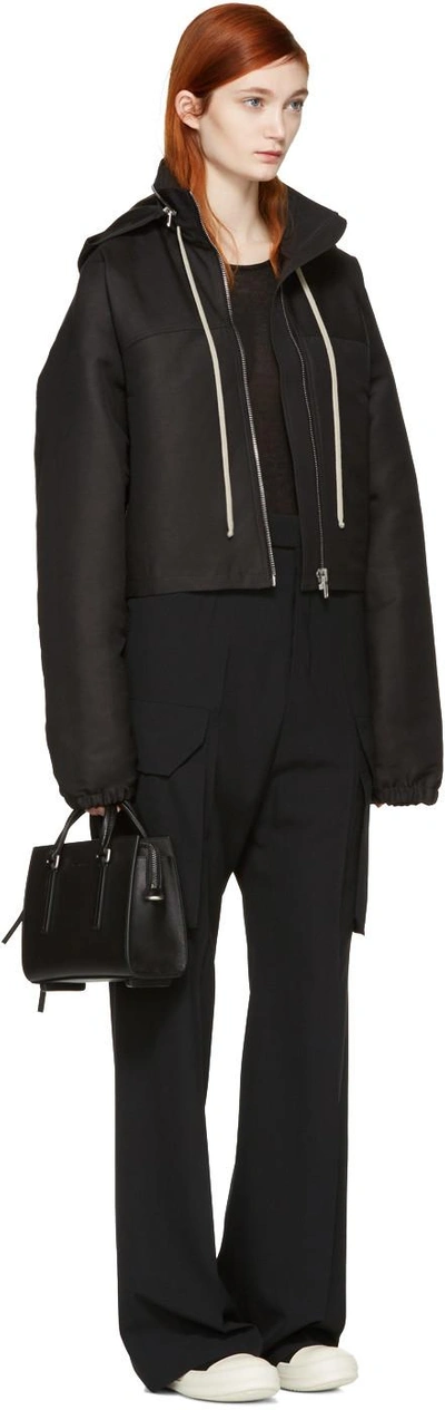 Shop Rick Owens Black Tailored Cargo Trousers