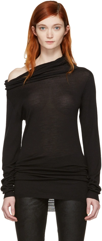 Rick Owens Black Dropped Neck Pullover