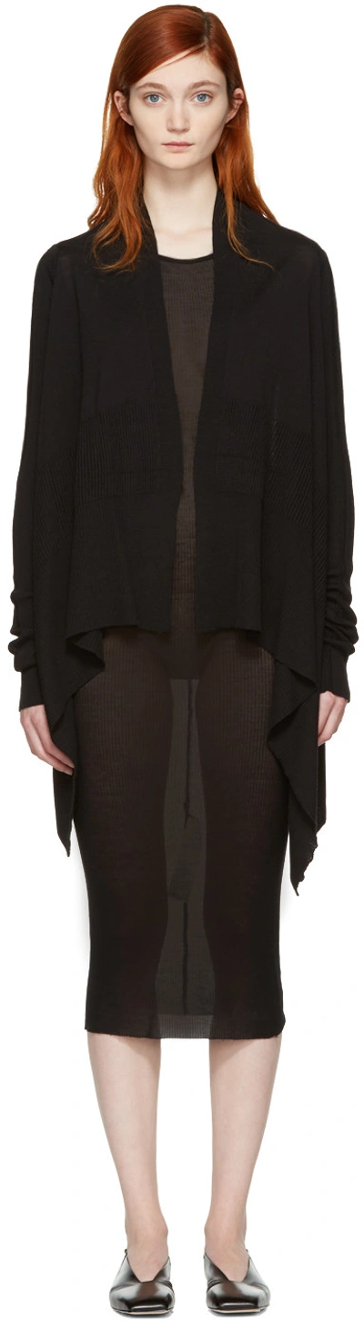 Shop Rick Owens Black Medium Wrap Cardigan