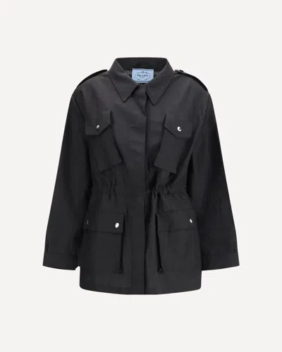 Prada Button Flap Pocket Jacket In Black