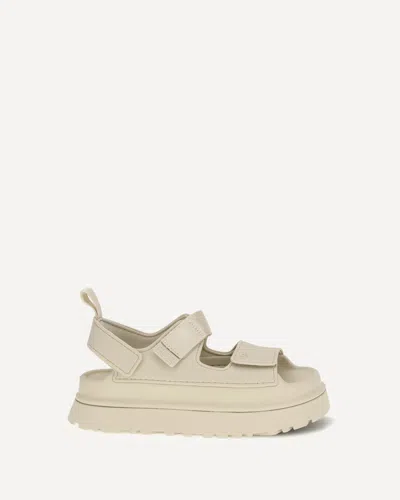 Ugg Rubber Sandals With Embossed Logo In Neutral