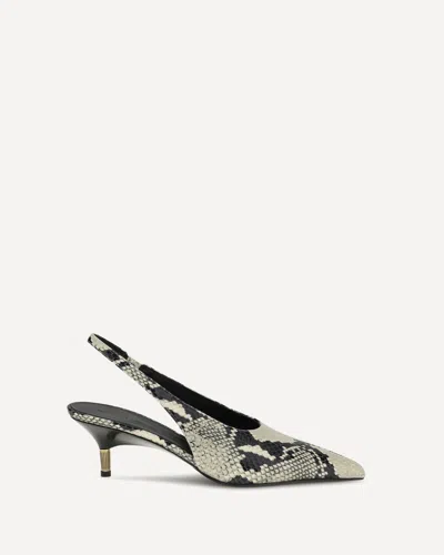 Khaite Bella 55 Python Print Leather Slingback Pumps In Multi