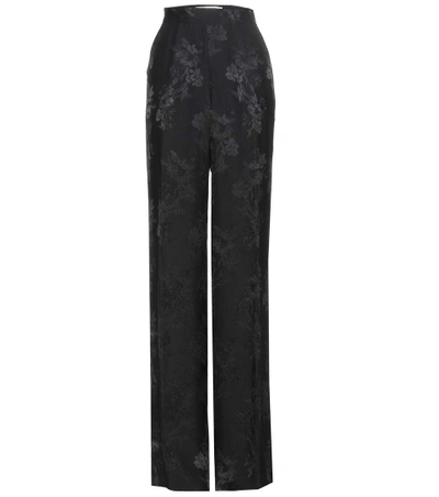 Etro Floral Jacquard Trousers In Black