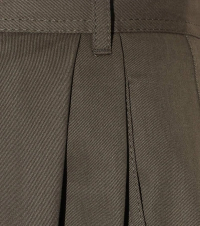 Shop Valentino Wide-legged Wool Trousers In Green