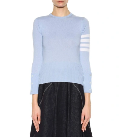 Shop Thom Browne Cashmere Sweater In Blue