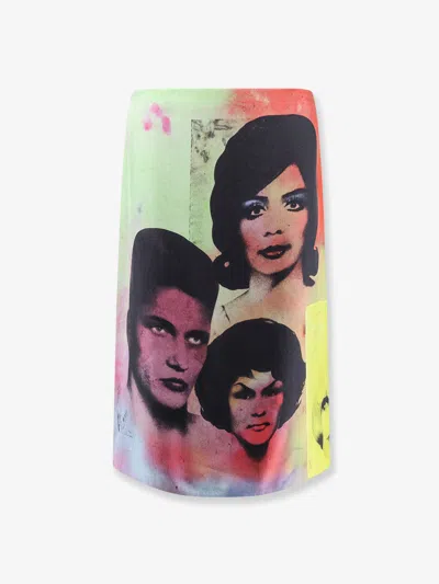 Versace Printed Silk Twill Pencil Skirt In Animal Print