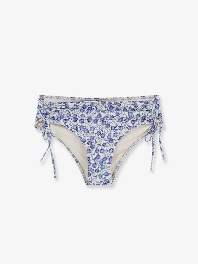Isabel Marant Floral Printed Tie Fastened Bikini Briefs In Blue