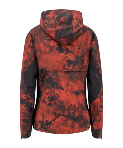 Y-3 Logo Printed Drawstring Bottom Jacket In Red