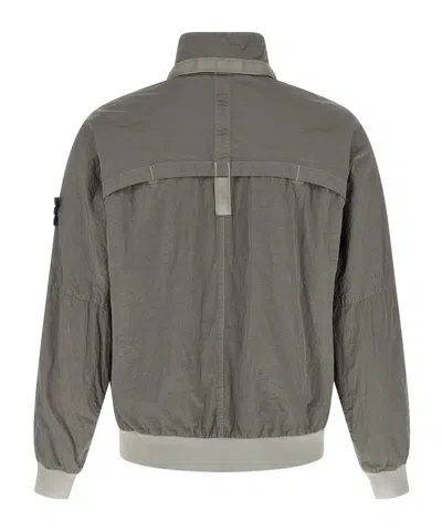 Stone Island Grey Solid Logo Jacket In Gray