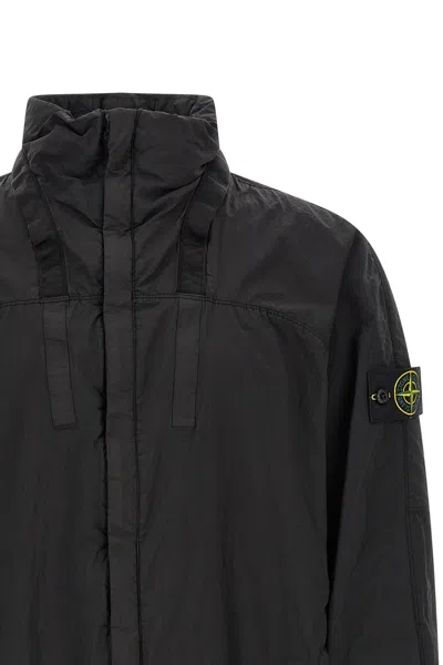 Stone Island Bomber Nylon Metal Watro Puffer Jackets Black In Black
