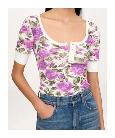 Chloé Short-sleeved Top In Multi