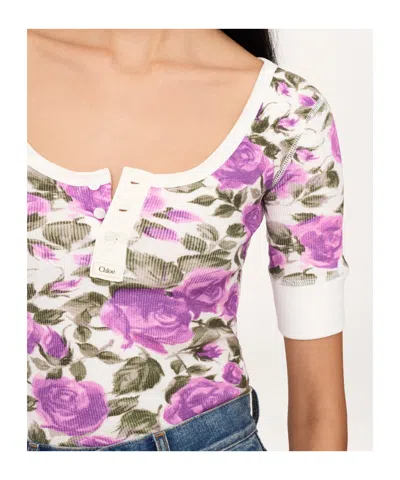 Chloé Short-sleeved Top In Multi
