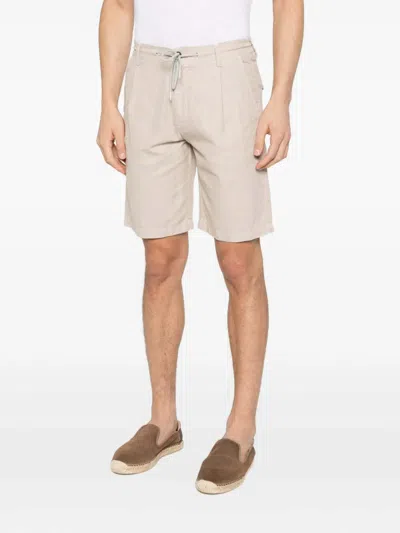 Eleventy Drawstring Pleated-front Shorts In Neutral