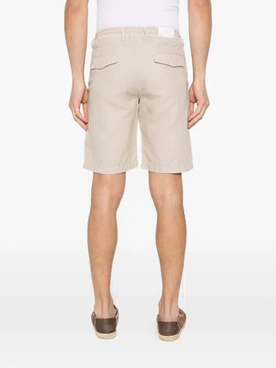 Eleventy Drawstring Pleated-front Shorts In Neutral