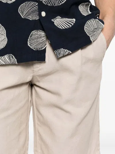 Eleventy Drawstring Pleated-front Shorts In Neutral